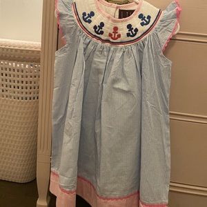 Lil Cactus Anchor Smock/Embroidered Dress